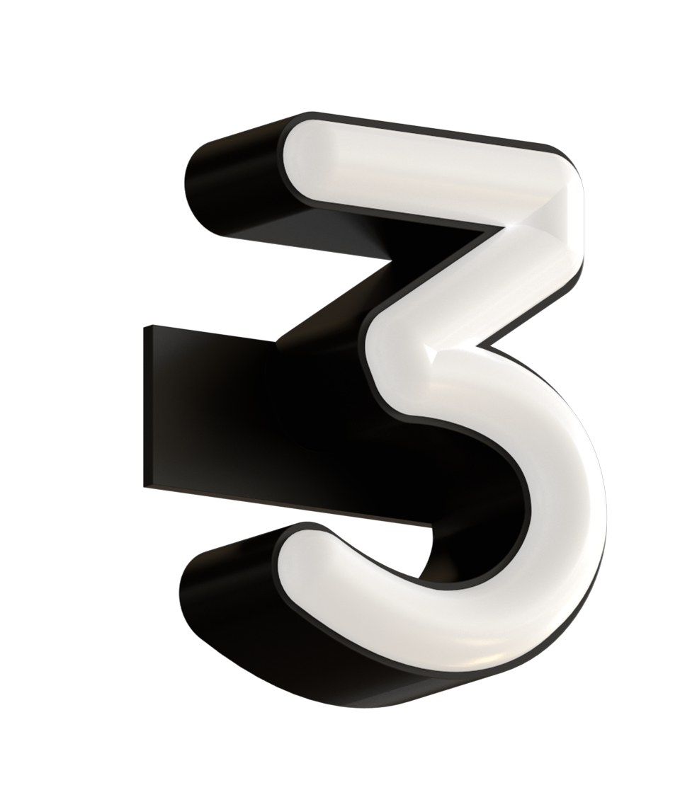 LED Neon Number “3” - For Jägermeister Banner LED Neon Sign
